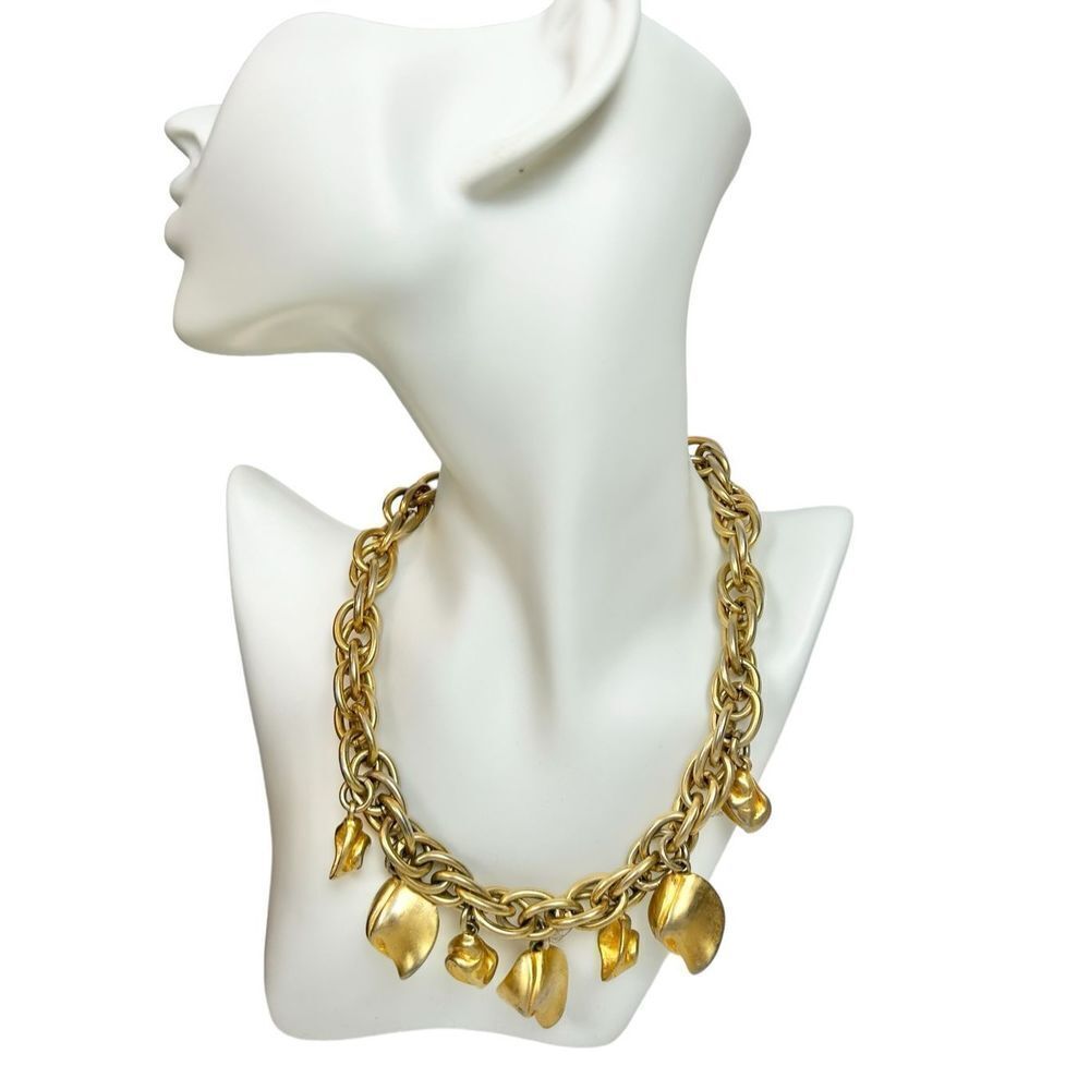 Vtg Kenneth Jay Lane Graduated Gold Chucky Neckla… - image 2